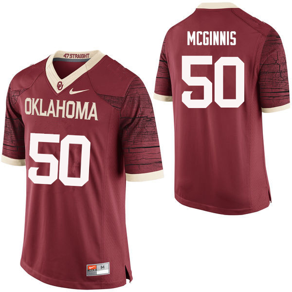 Oklahoma Sooners #50 Arthur McGinnis College Football Jerseys Limited-Crimson